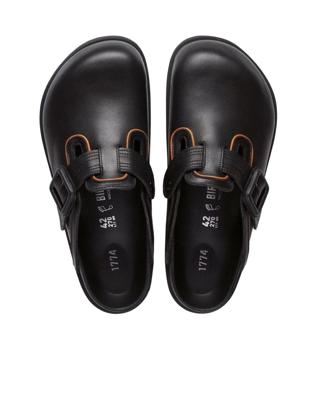 Birkenstock Black Buckle-Fastening Leather Mules for men
