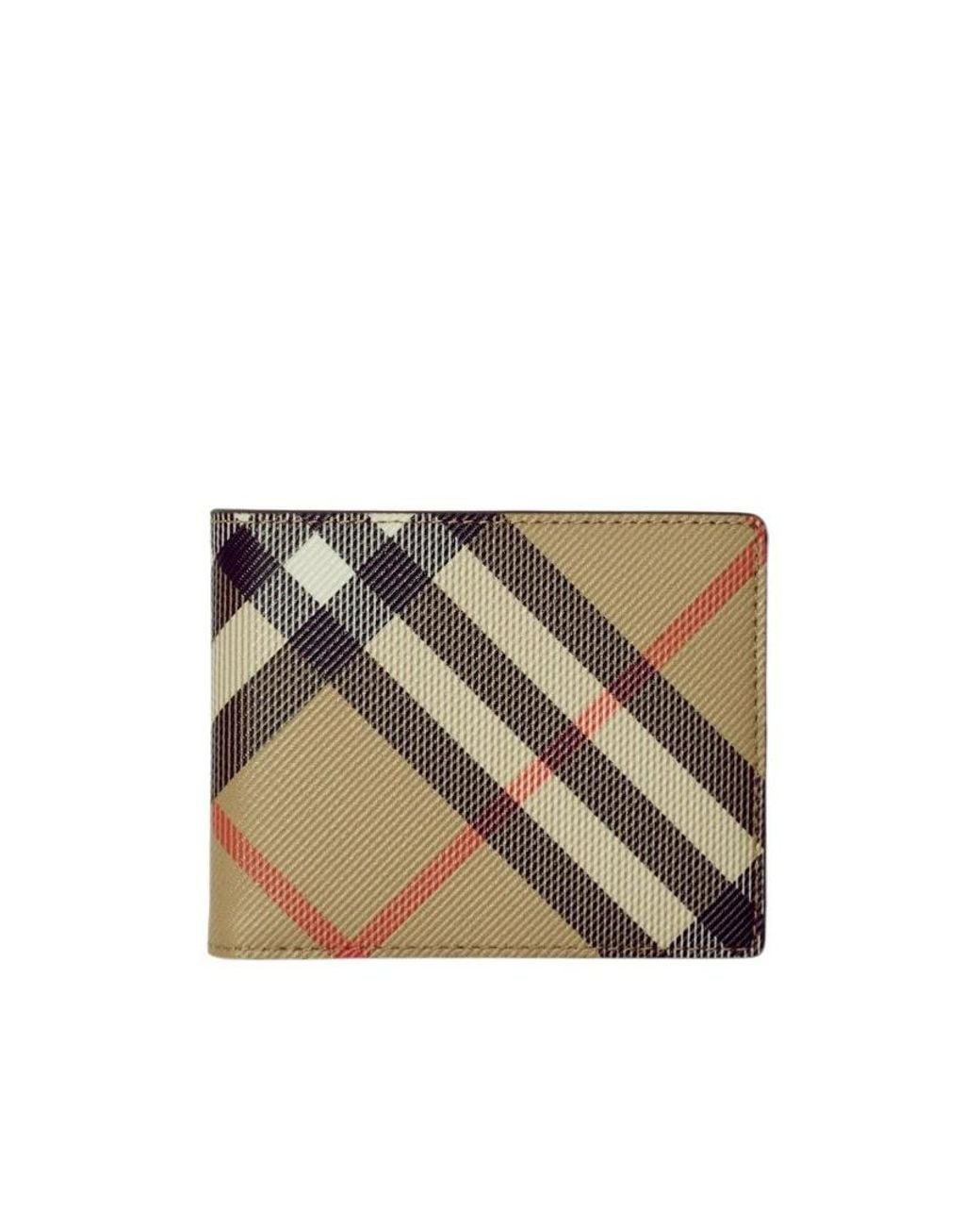 Burberry Natural Check-Printed Bi-Fold Wallet for men
