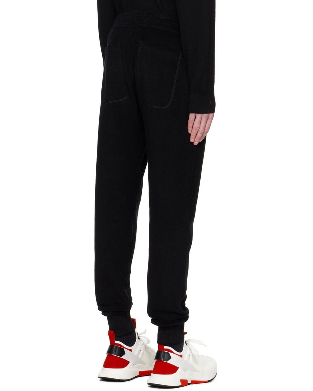 Tom Ford Black Straight-Leg Cotton Track Pants for men