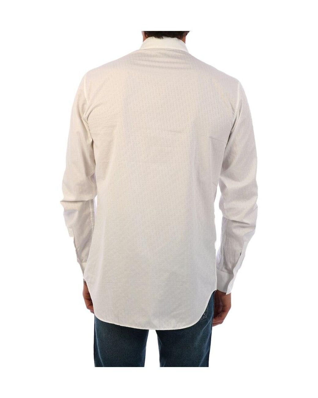 Dior White Homme Jacquard Long-Sleeved Shirt for men