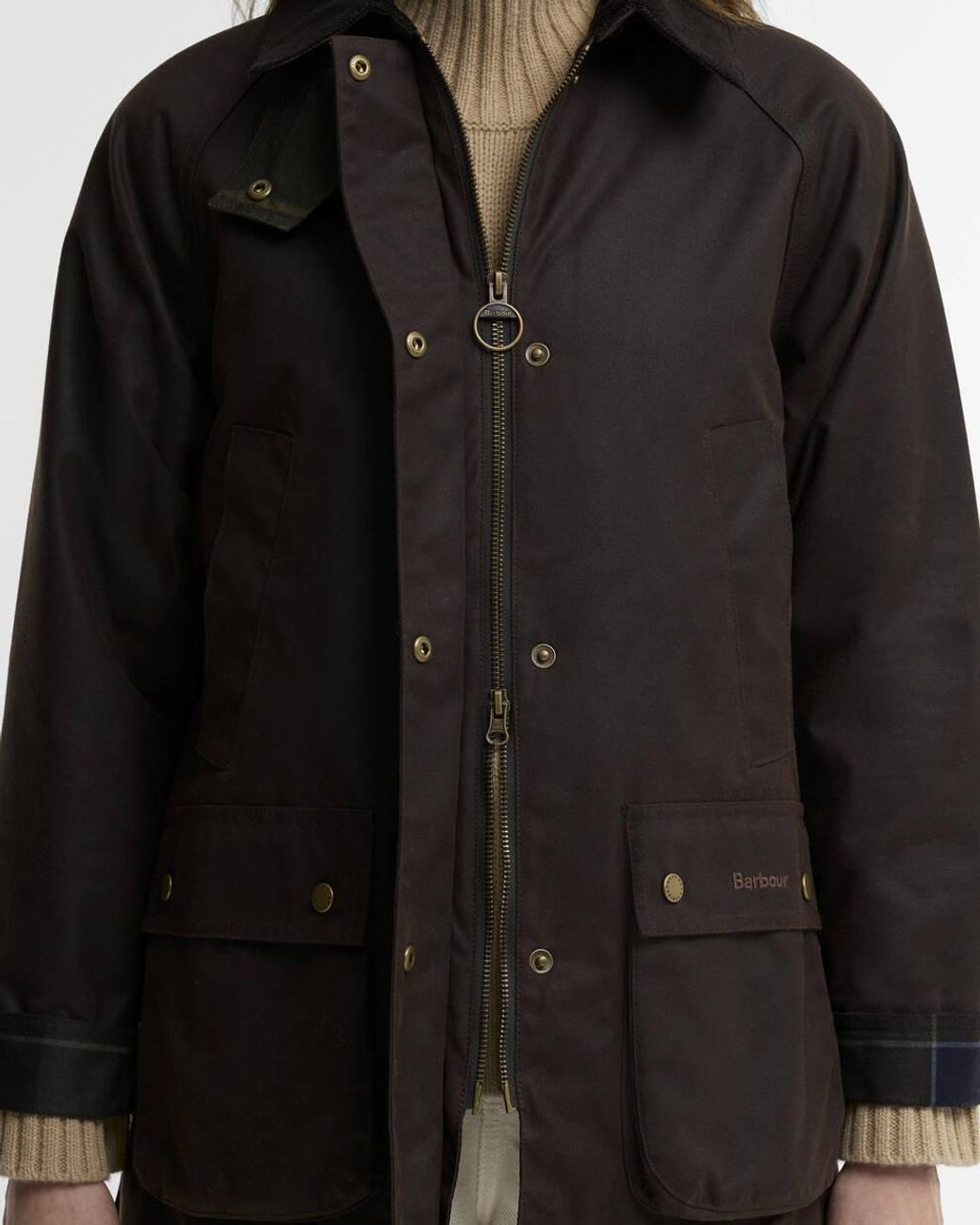 Barbour Black Oversized Corduroy-Collar Parka