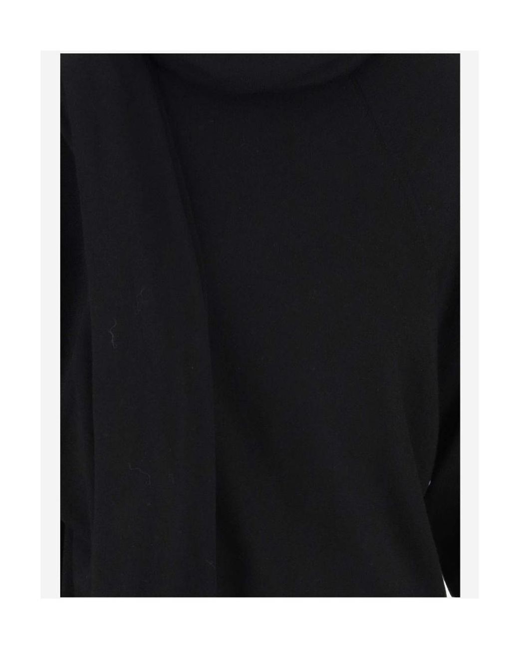Saint Laurent Black Long-Sleeved Hooded Dress