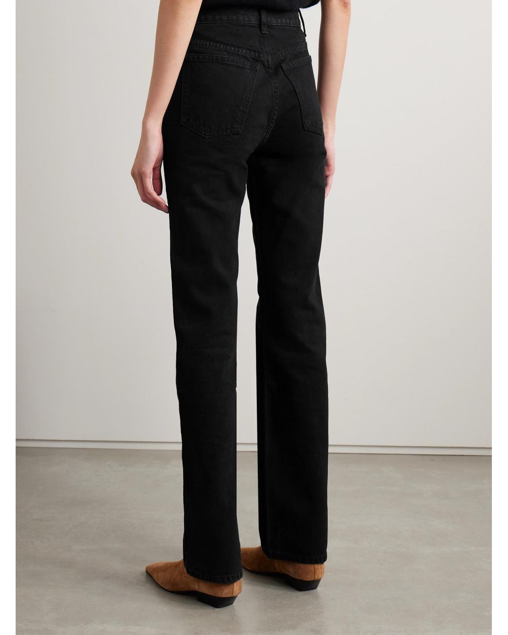 Khaite Black High-Rise Slim-Leg Jeans