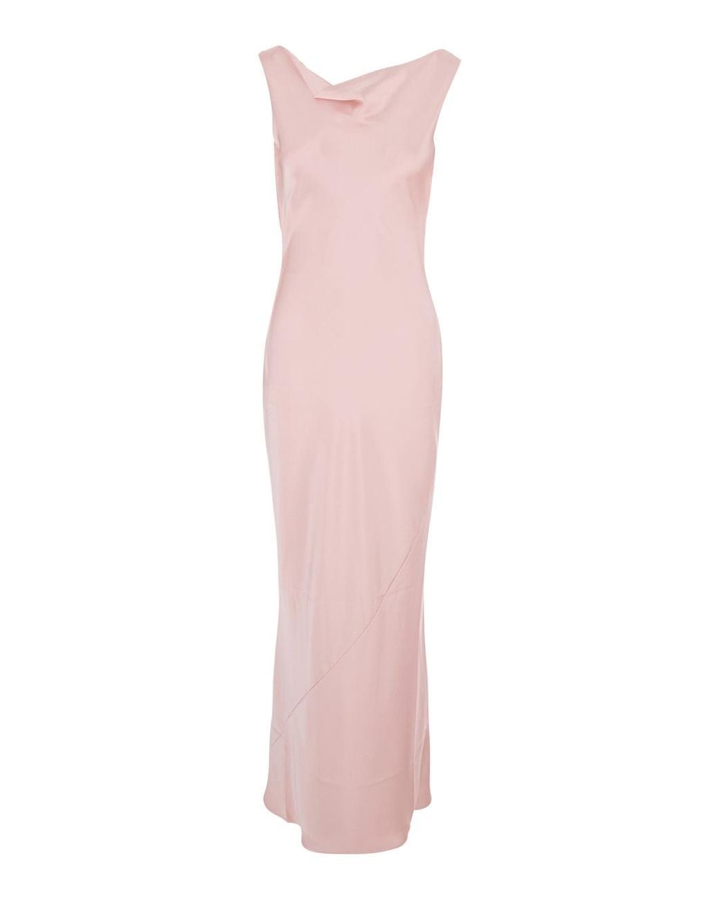 Norma Kamali Pink Sleeveless Drape Gown