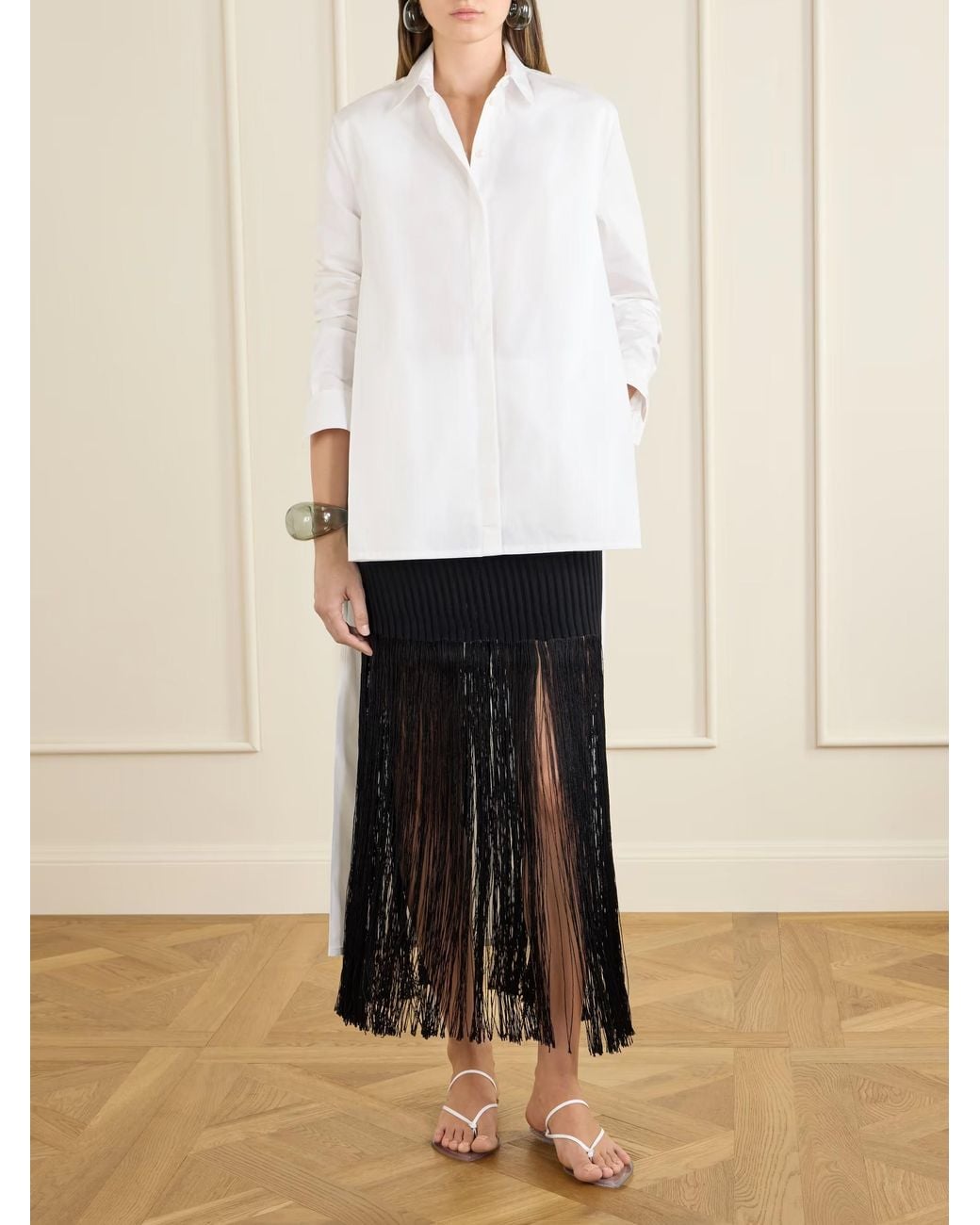 Alaïa White Alaïa Asymmetric Longline Shirt