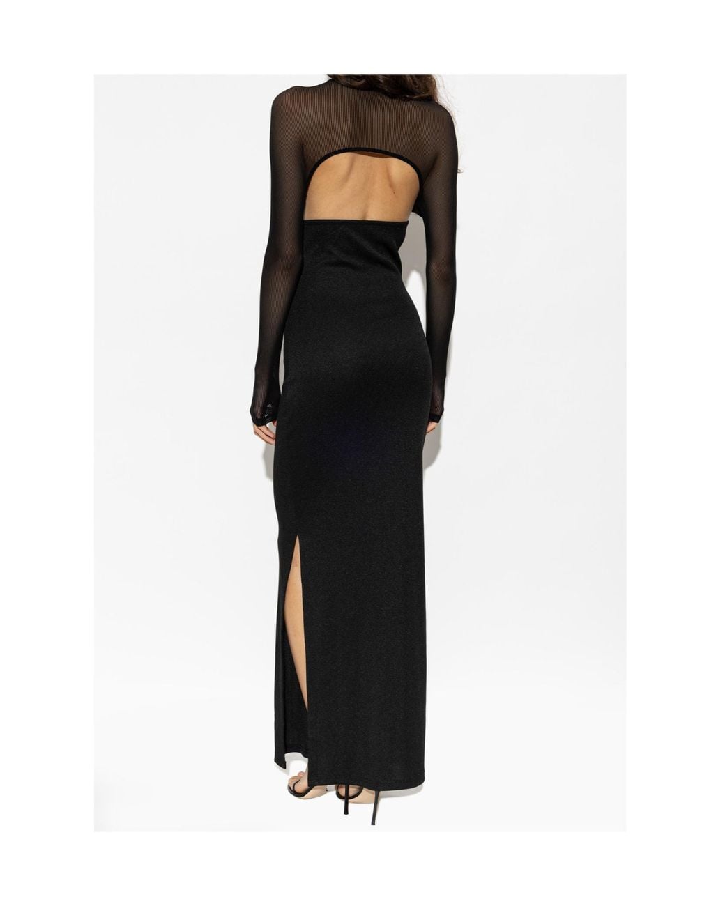 Christopher Esber Black Cut-Out Long-Sleeve Dress