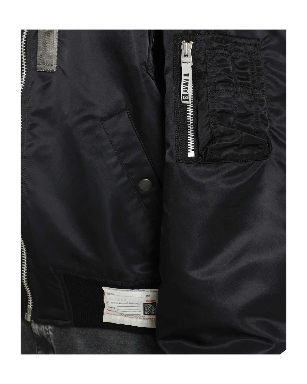 Maison Mihara Yasuhiro Black Vest Combined Flight Jacket for men