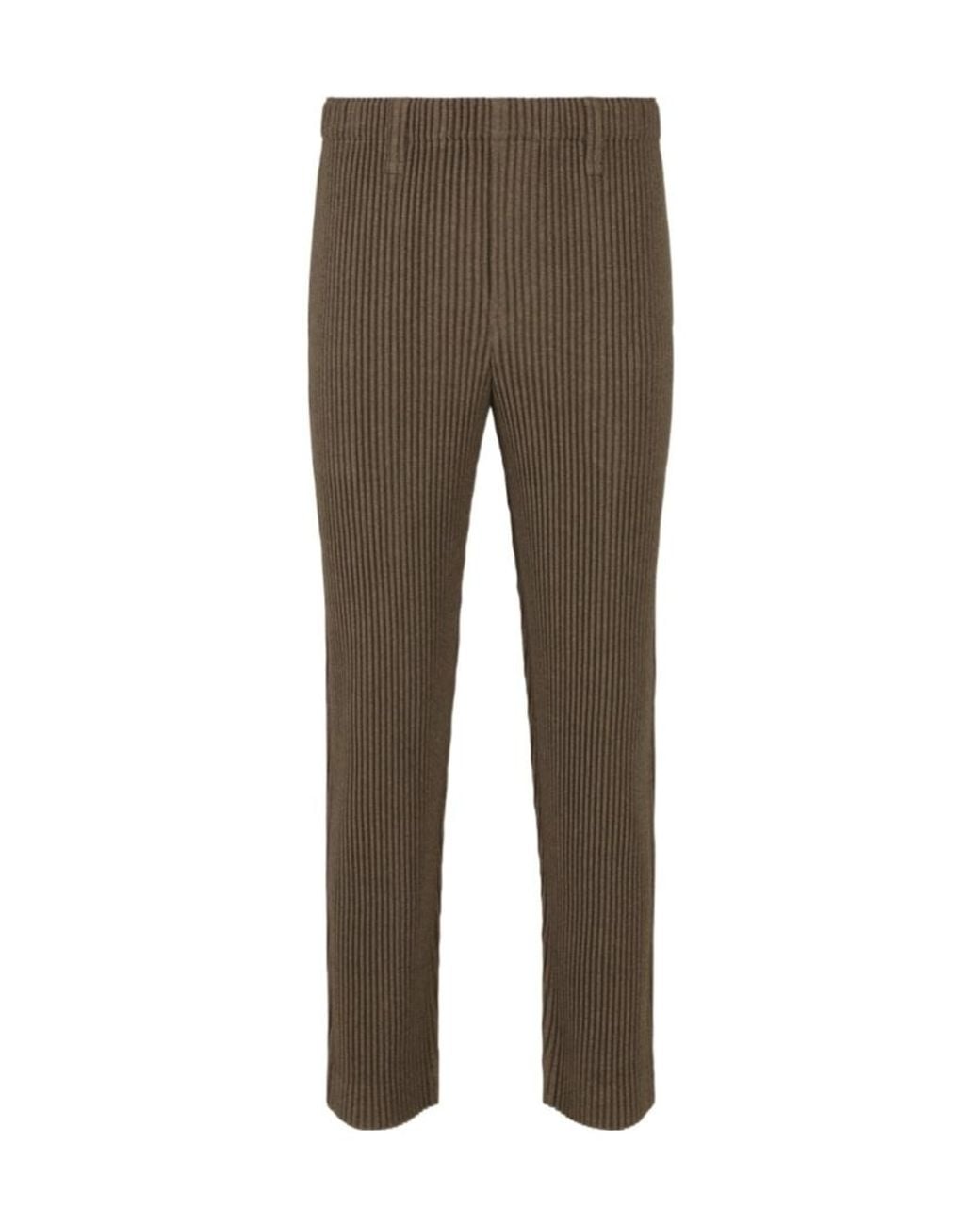 Homme Plissé Issey Miyake Gray Pleated Casual Pants for men
