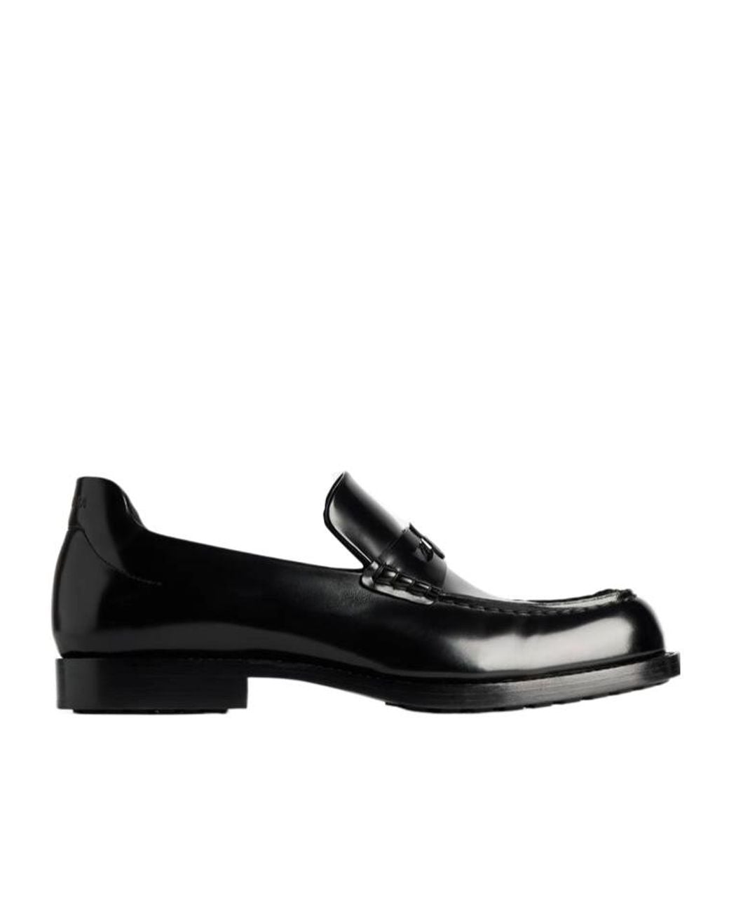 Balenciaga Black Apos;S Comfy B-Logo Calfskin Penny Loafers for men