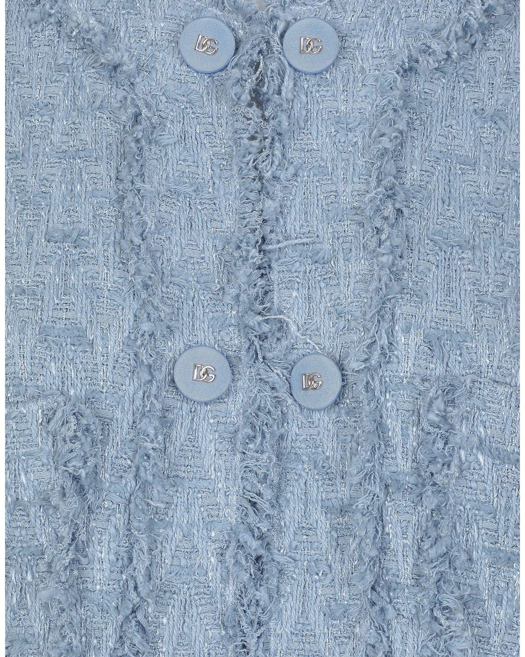 Dolce & Gabbana Blue 4 Pockets Tweed Jacket