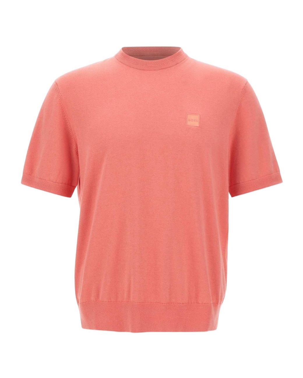 Boss Pink Kanacho Short-Sleeve Knitted Sweater for men