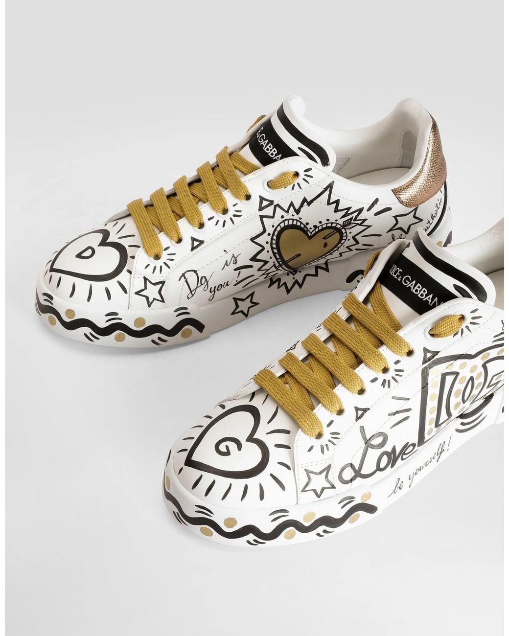 Dolce & Gabbana White Portofino Low-Top Sneakers