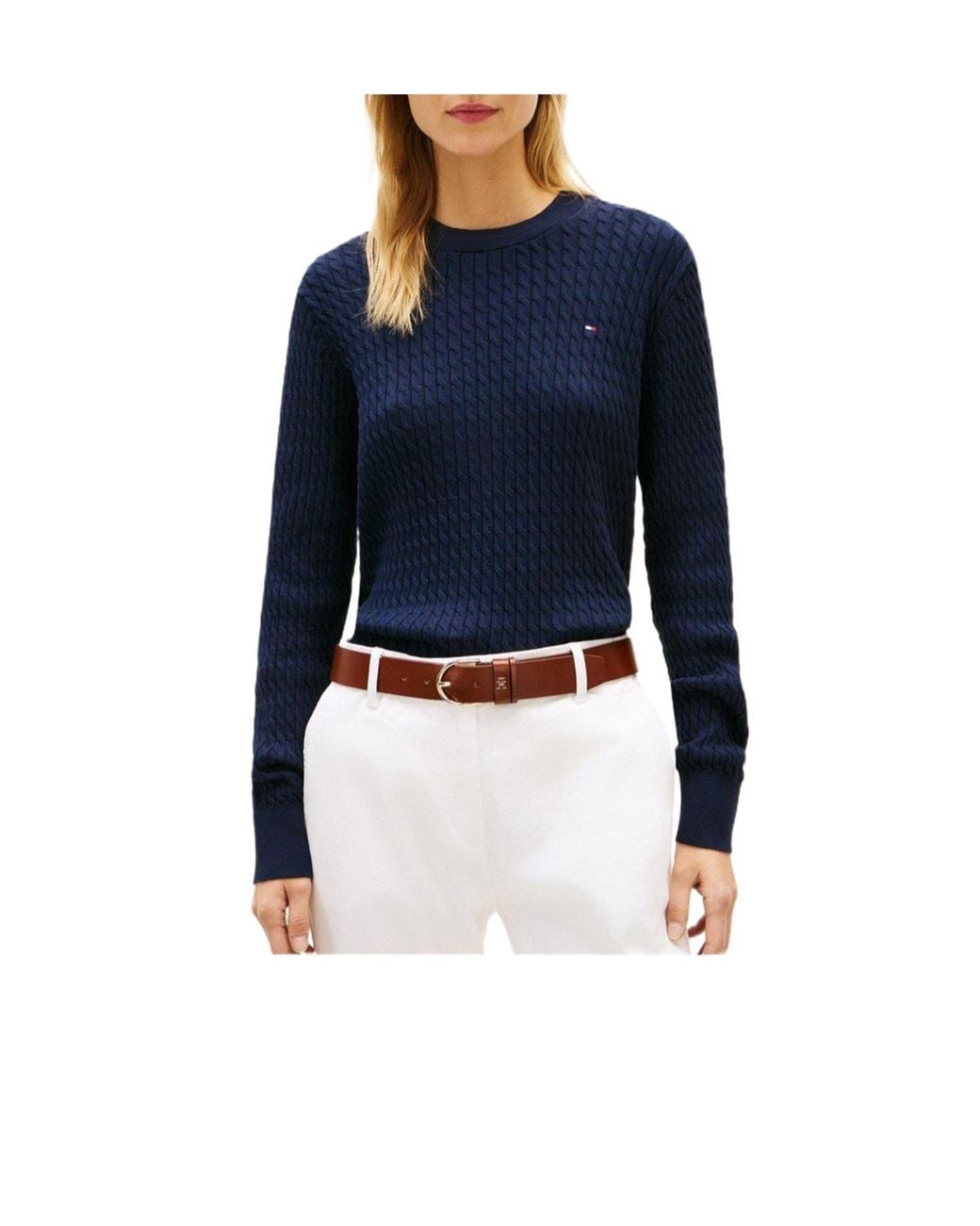 Tommy Hilfiger Blue Crewneck Longsleeve Knit Top
