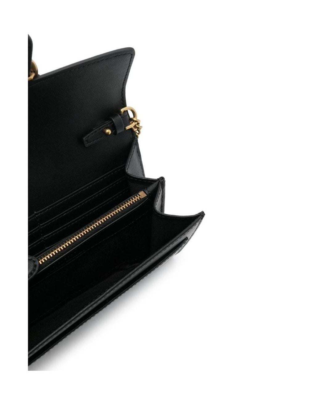 Pinko Black Love One Chain Linked Crossbody Bag
