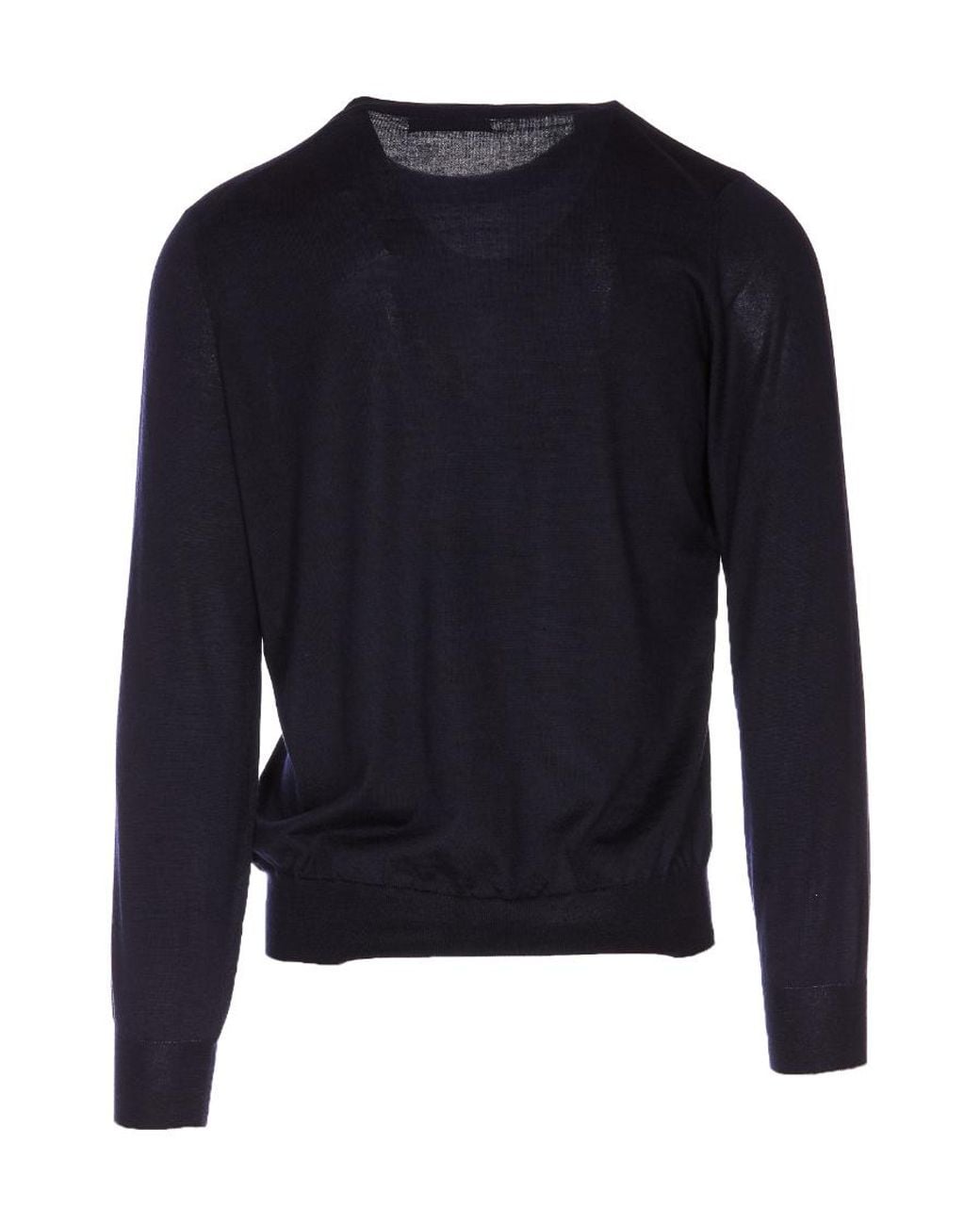 Brunello Cucinelli Blue Logo Round-Neck Sweater for men