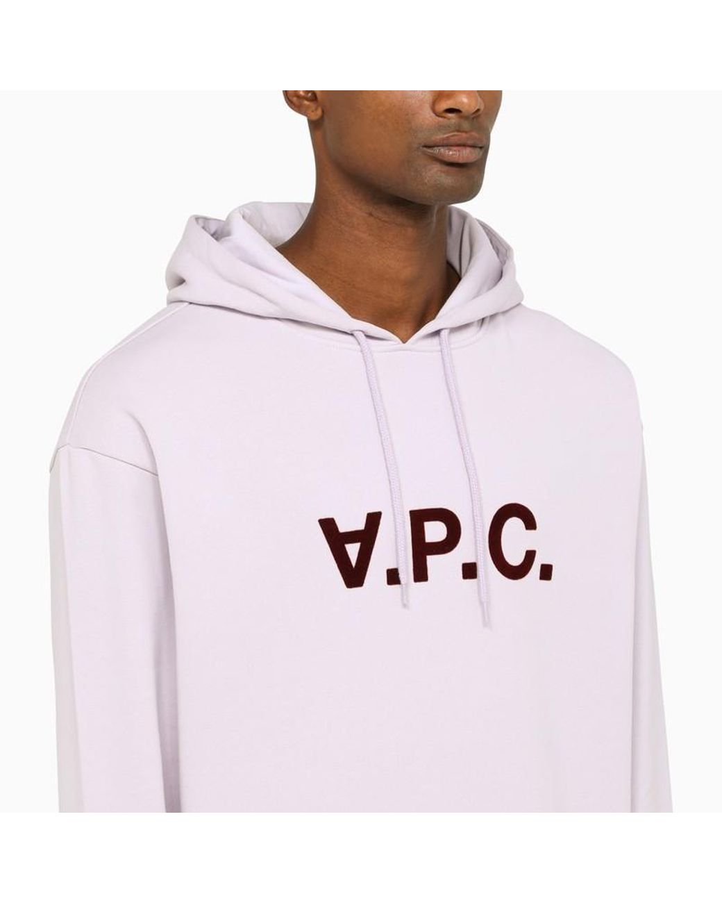 A.P.C. Gray Logo Printed Drawstring Hoodie for men