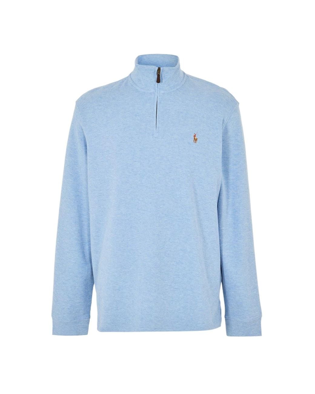 Polo Ralph Lauren Blue Estate Fleece Quarter Zip Sweater for men