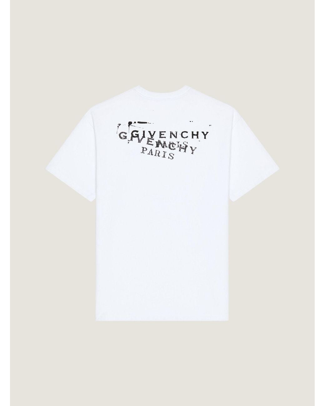 Givenchy White Logo Printed Crewneck T-Shirt for men