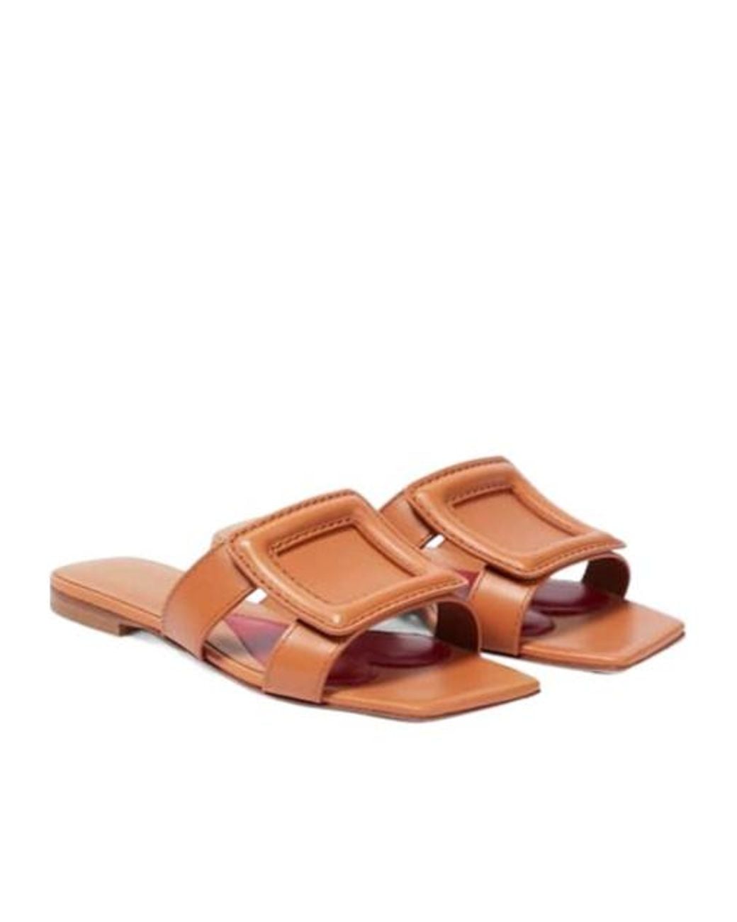 Roger Vivier Brown Buckle Leather Sandals