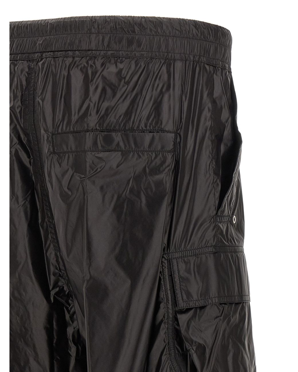 Rick Owens Black Nylon Cargo Pants for men