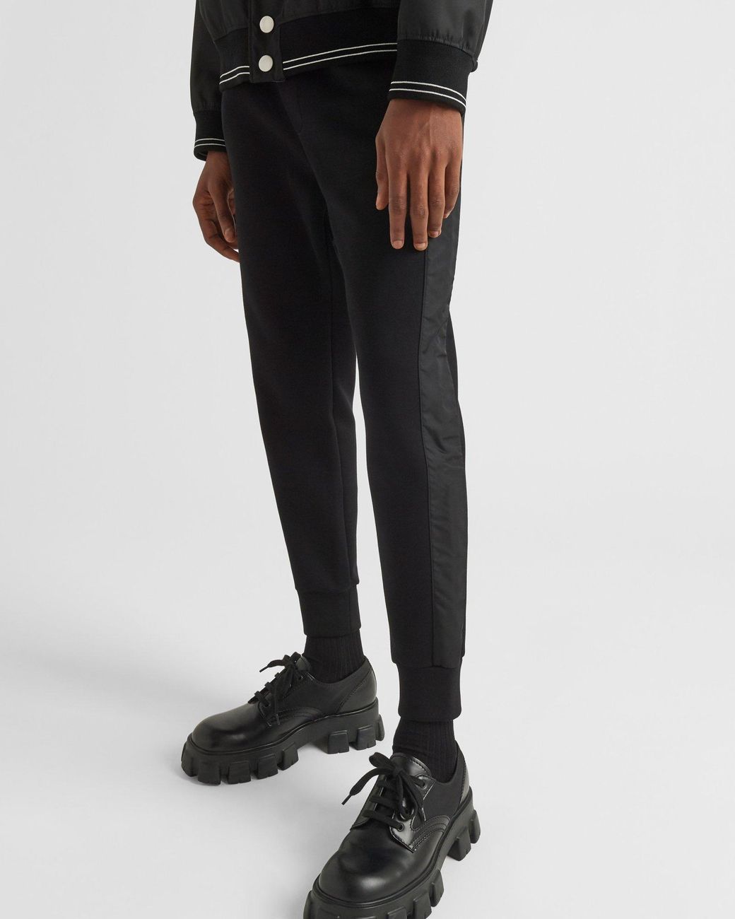 Prada Black Logo Plaque Sweatpants for men