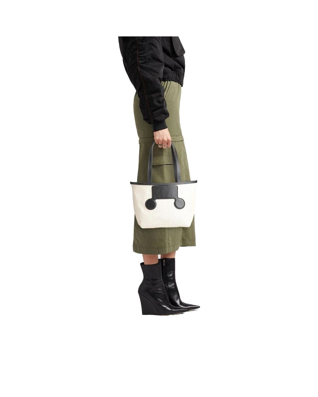 Marni White Two-Tone Handbags