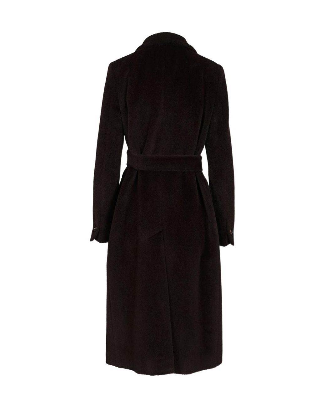 Tagliatore Black Double-Breasted Belted Coat