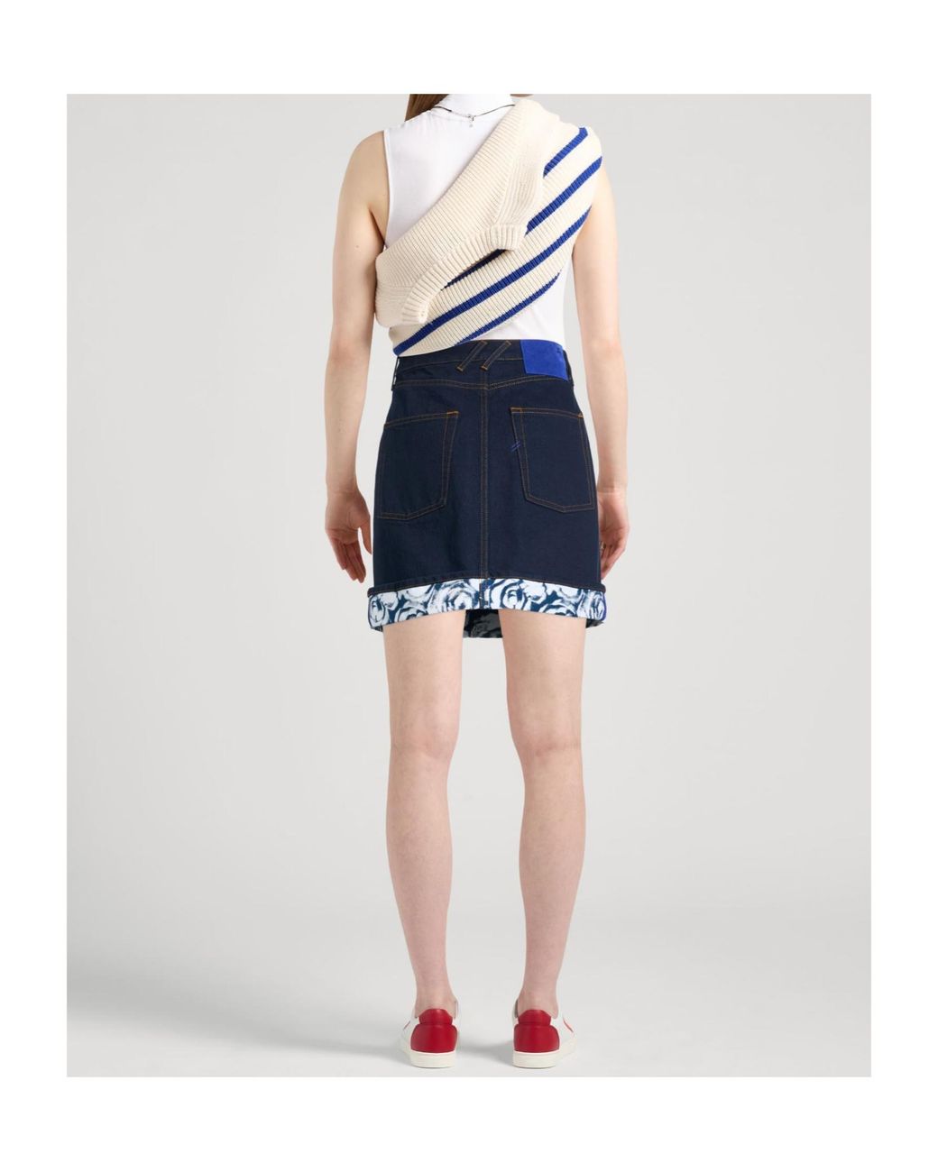 Burberry Blue Denim A-Line Skirt