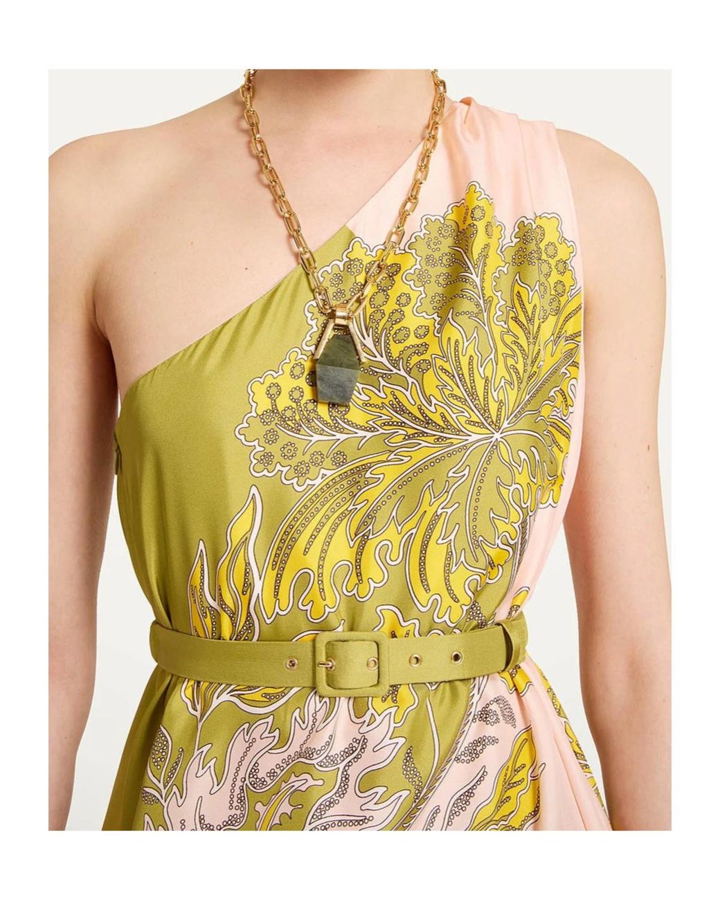 LaDoubleJ Metallic La Doublej Roy Printed One-Shoulder Dress