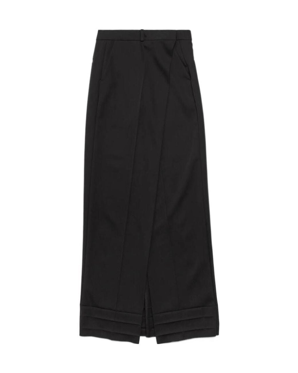Balenciaga Black Split Centre Maxi Skirt