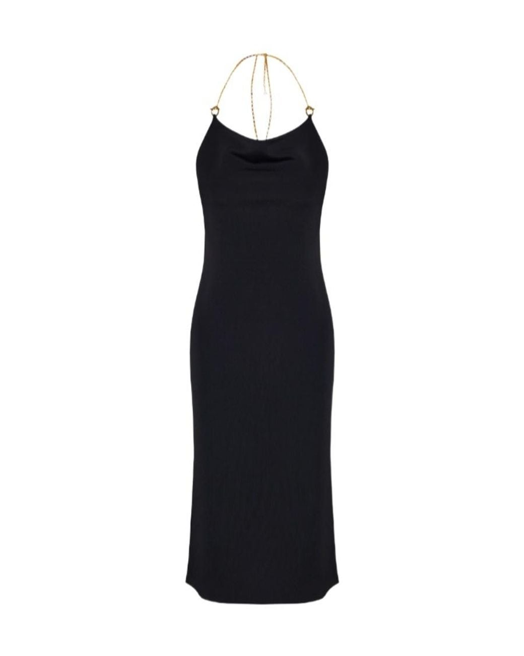 Bottega Veneta Black Chain Detailed Midi Dress