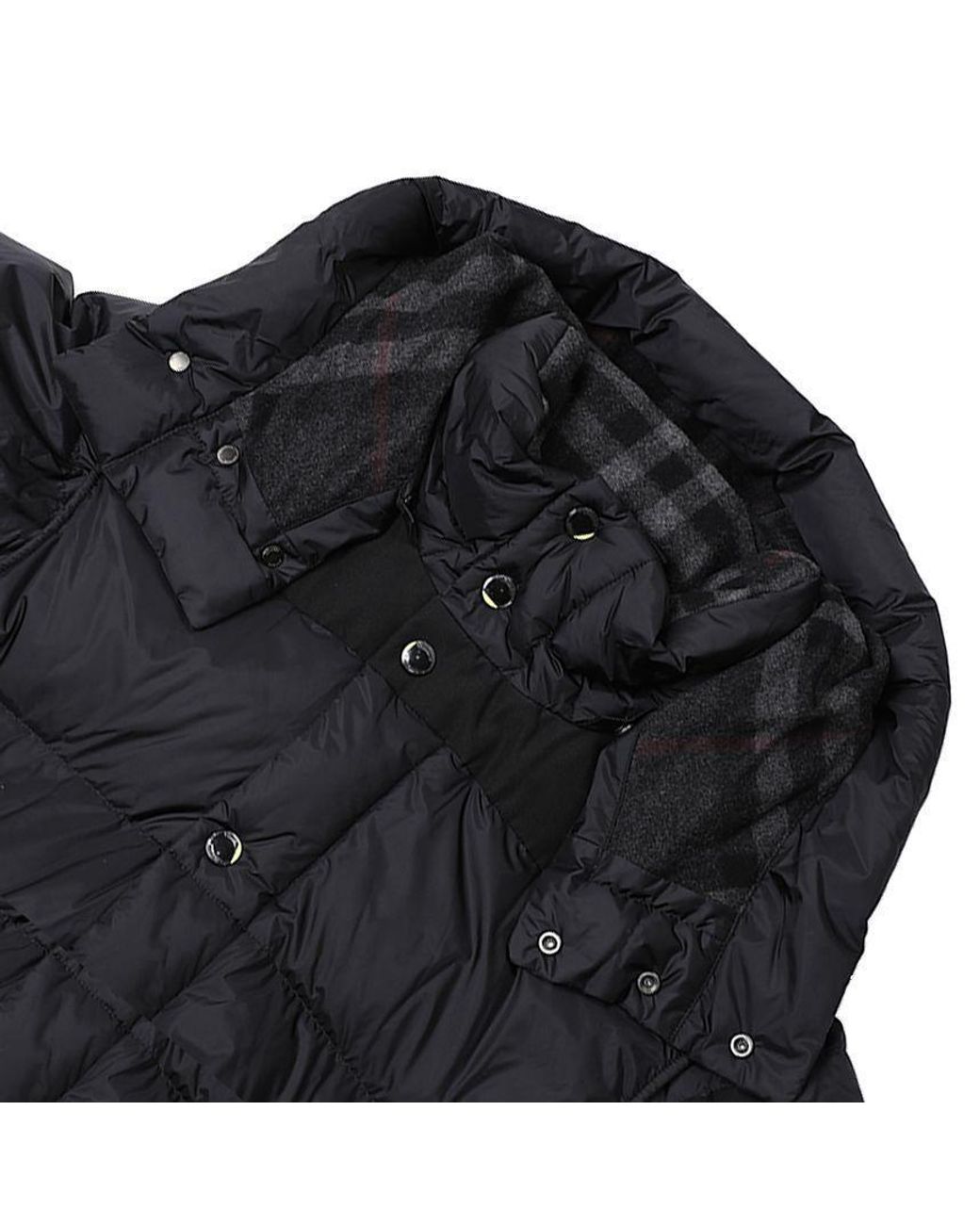 Burberry Black Logo Patch Hooded Coat for men