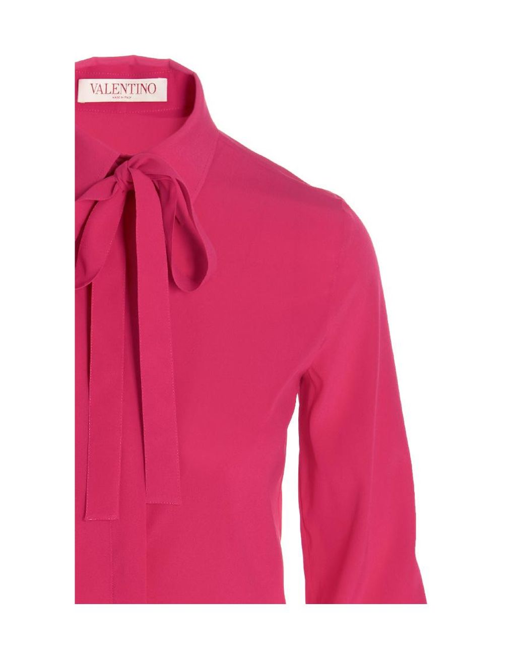 Valentino Pink Scarf-Detail Concealed-Fastening Shirt