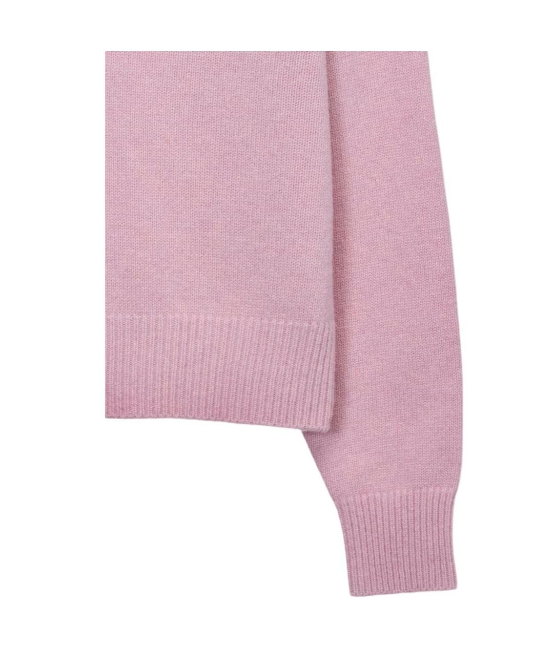 DUNST Pink Soft And Fluffy V-Neck Sweater for men