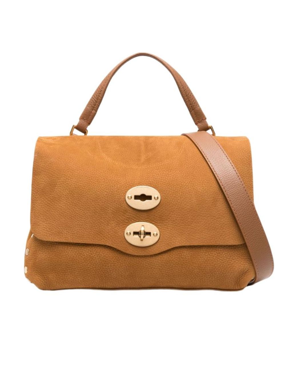 Zanellato Brown Rivet Detail Shoulder Bag