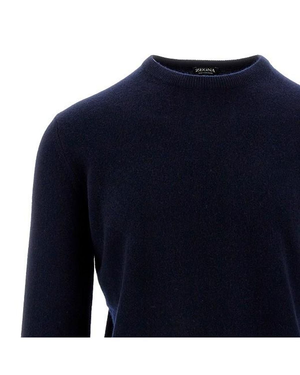 Zegna Blue Crew Neck Sweater for men