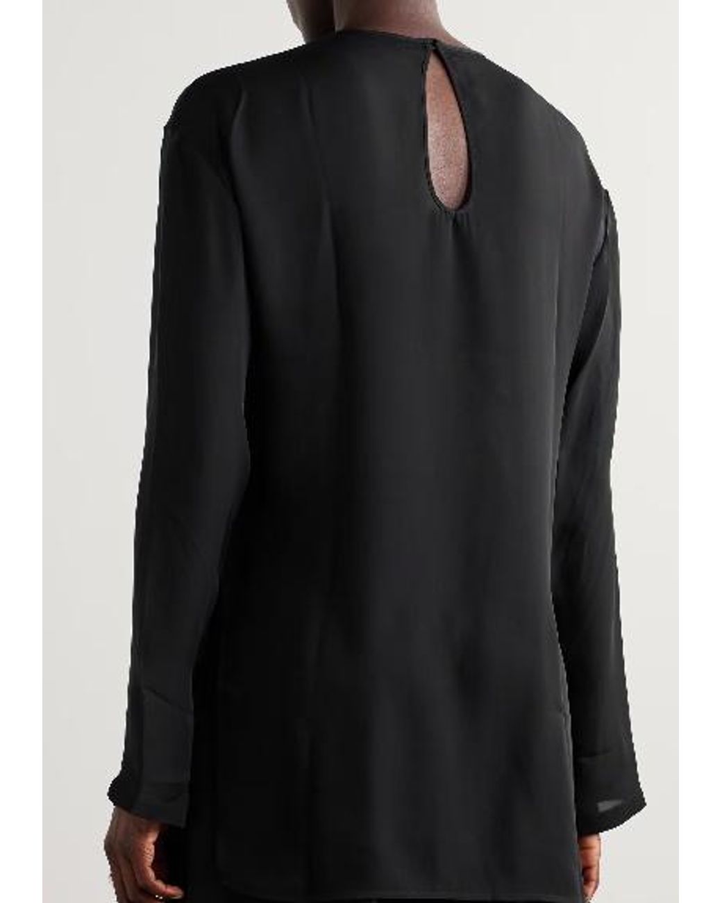 Wardrobe NYC Black Sheer Split-Cuff Blouse