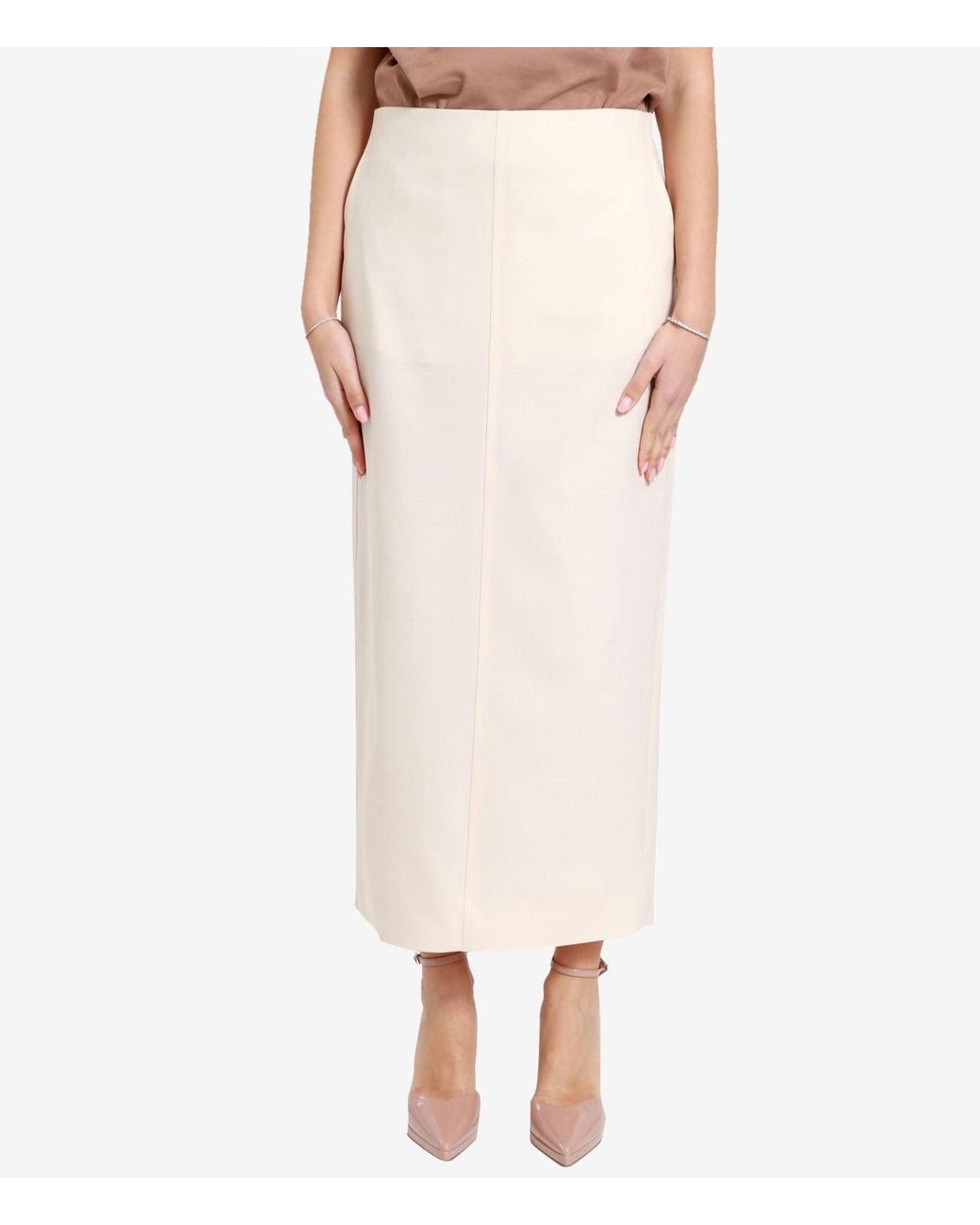 Philosophy Di Lorenzo Serafini White Solid-Color Skirt