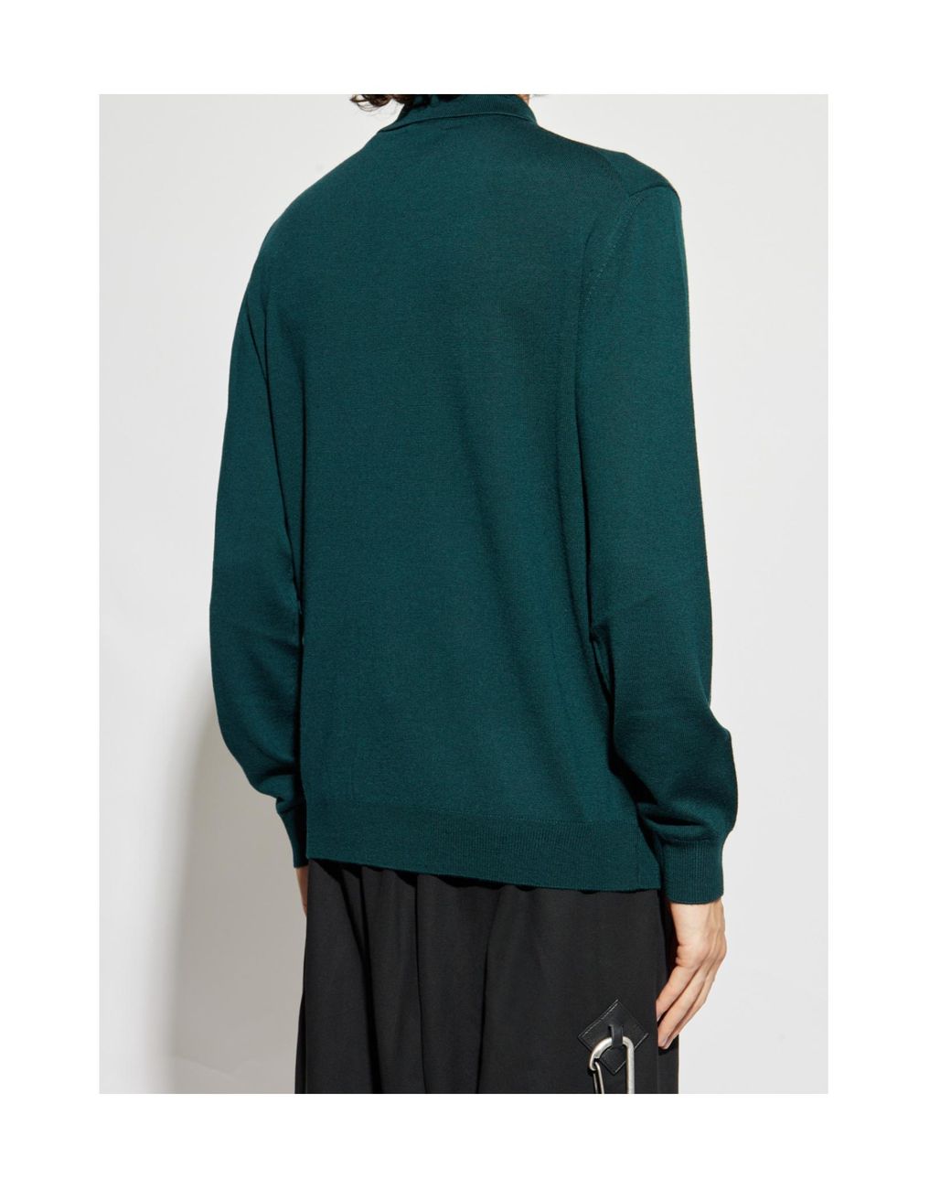 Etro Green Logo Embroidered Knit Polo Shirt for men
