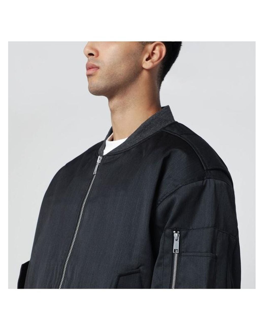 Entire studios Black Zip-Up Bomber Jacket for men