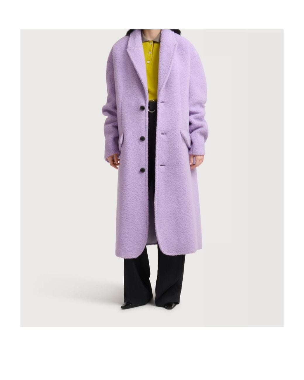 Marni Purple Wool-Mohair Teddy Oversized Coat