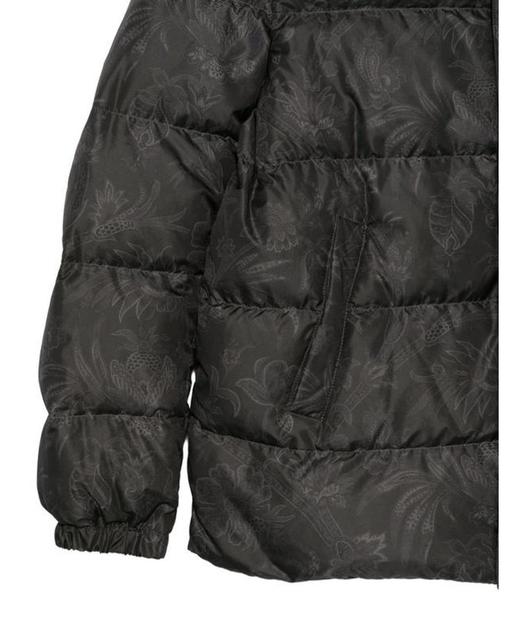 Etro Gray Paisley Puffer Jacket for men