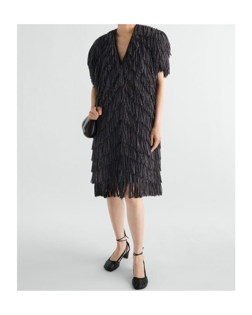 Lemaire Black Fringed Dress