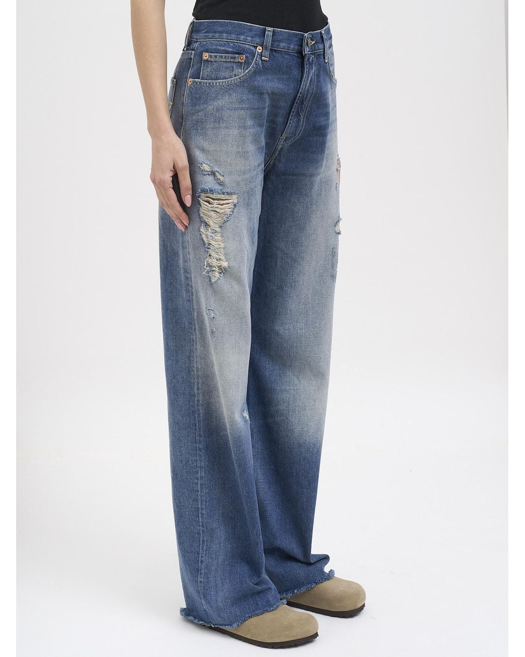 Dondup Blue Distressed Ripped Jeans