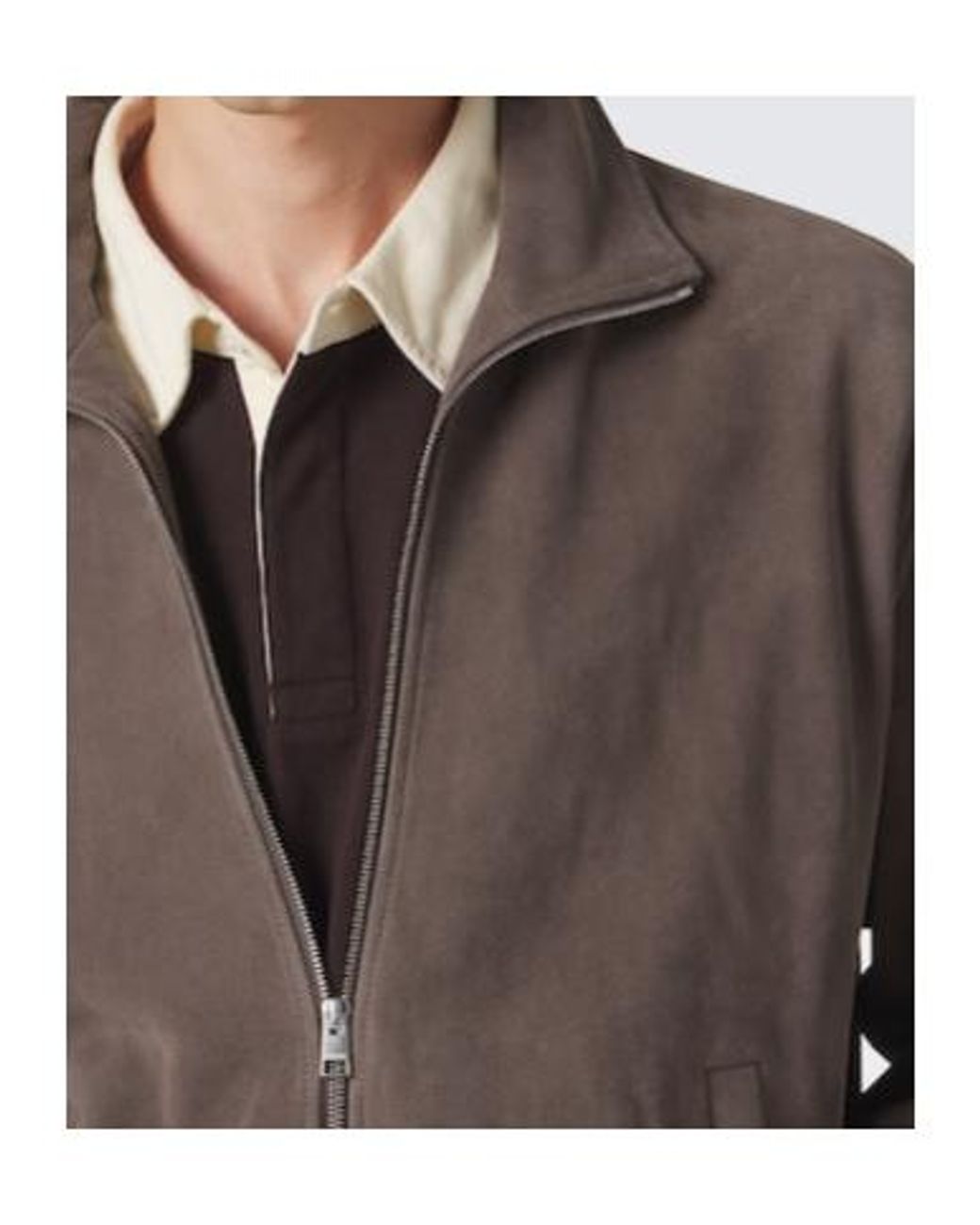 FRAME Brown Suede Blouson Jacket for men