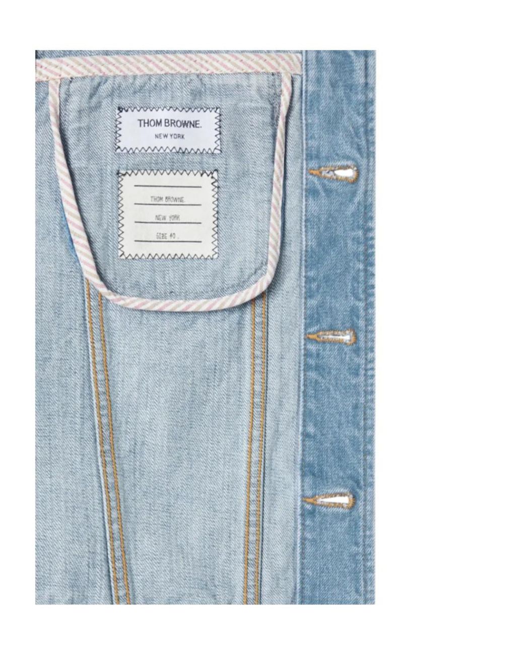 Thom Browne Blue Shrunken Selvedge Denim Jacket