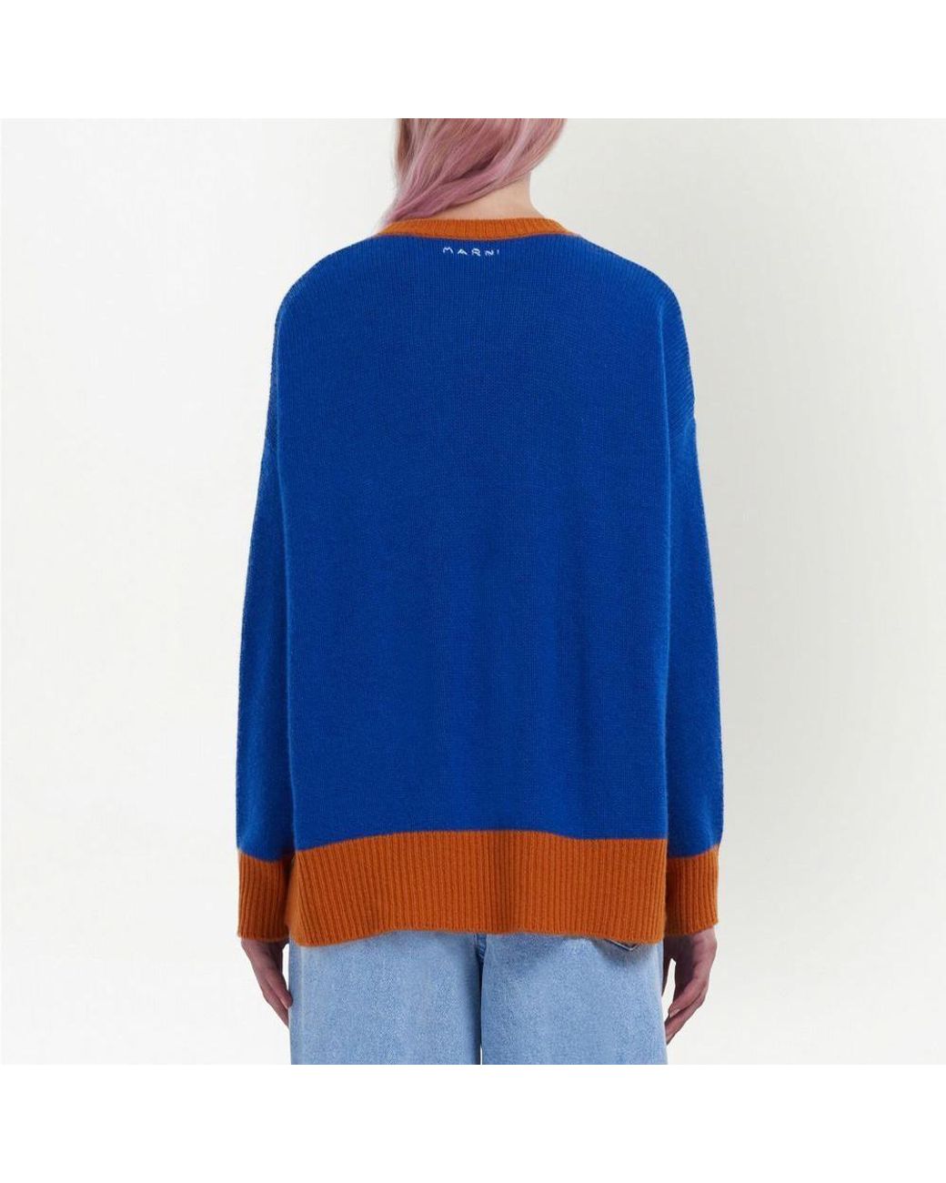 Marni Blue Round Neck Cashmere Sweater