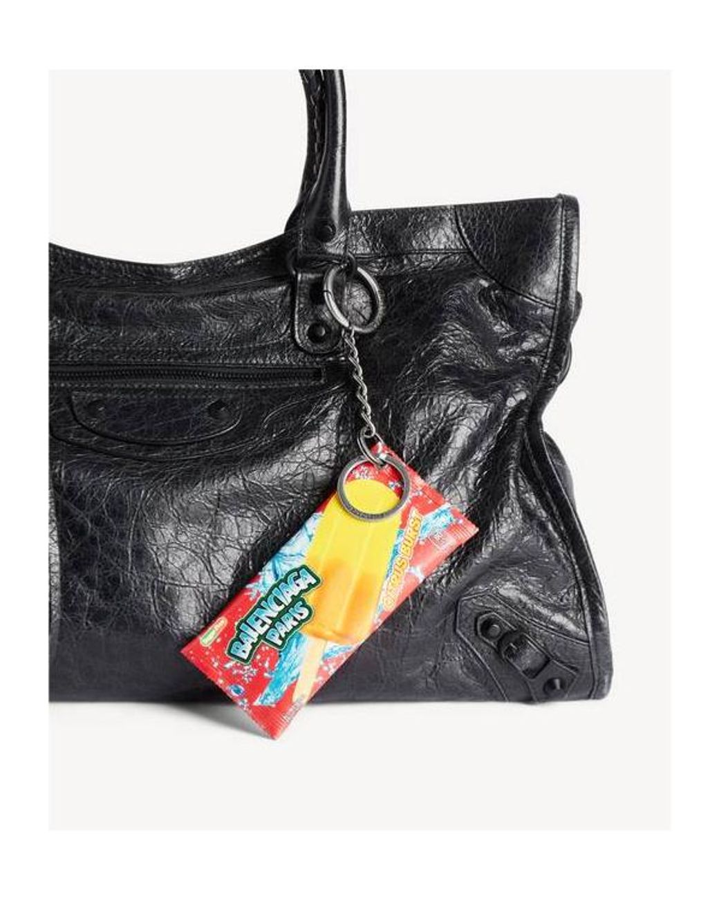 Balenciaga White Ice Cream Pouch Keyring for men