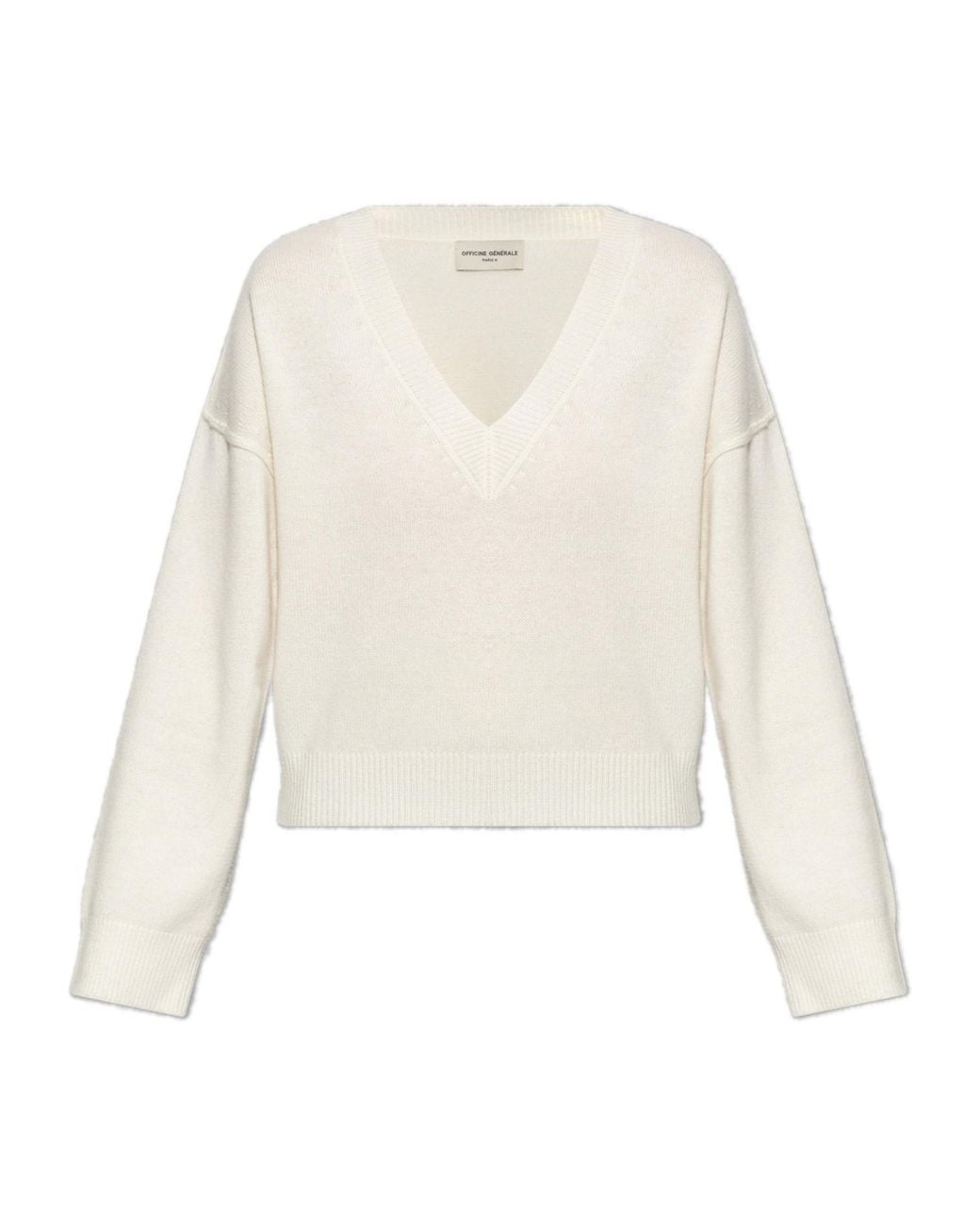 Officine Generale White Cashmere Knitwear