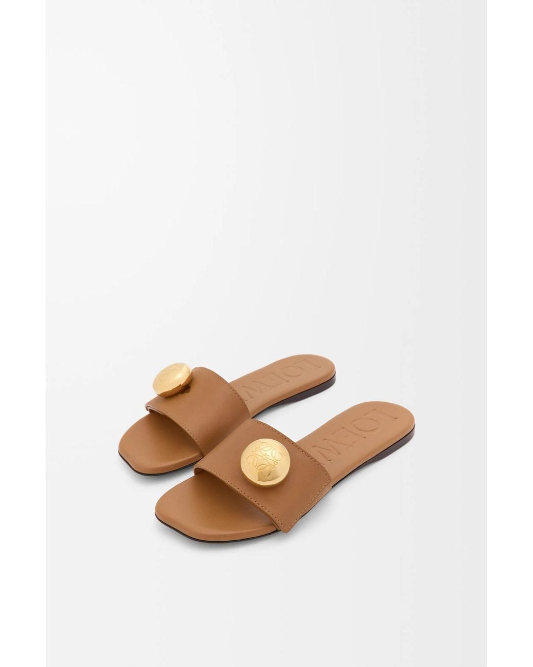 Loewe Brown Logo Plaque Slides